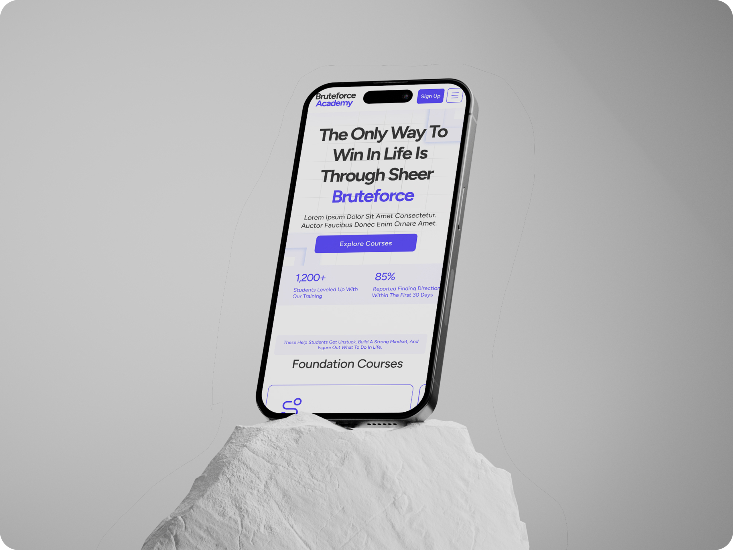 iphone on rock mockup